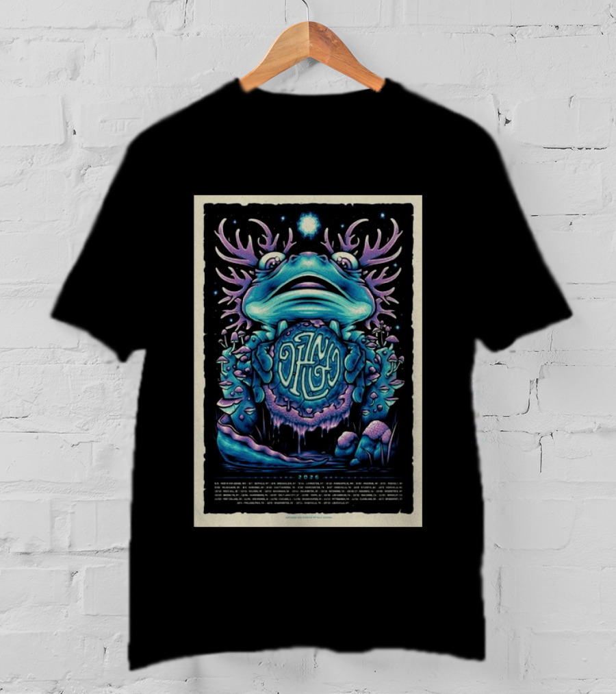 Dizgo 2026 Tour Frog And Mushrooms Psychedelic T-Shirt