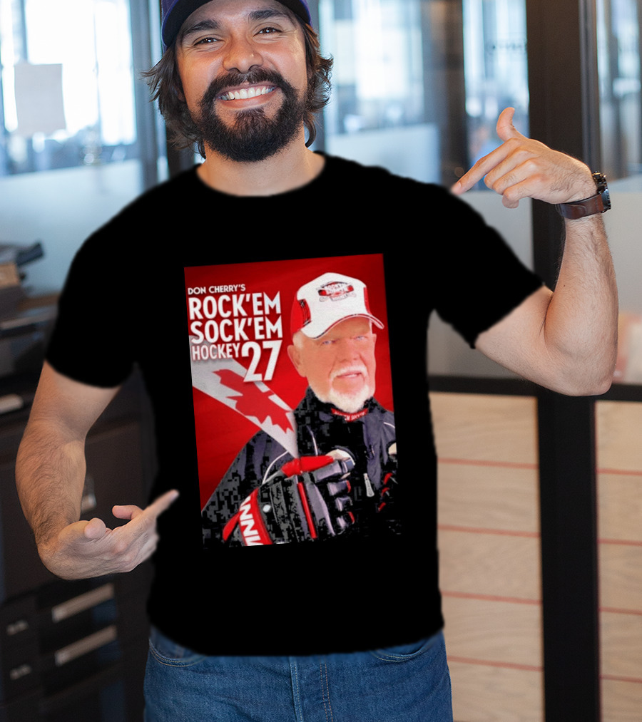 Don Cherry's Rock'em Sock'em Hockey 27 Maple Leaf Hat And Gloves Canada T-Shirt