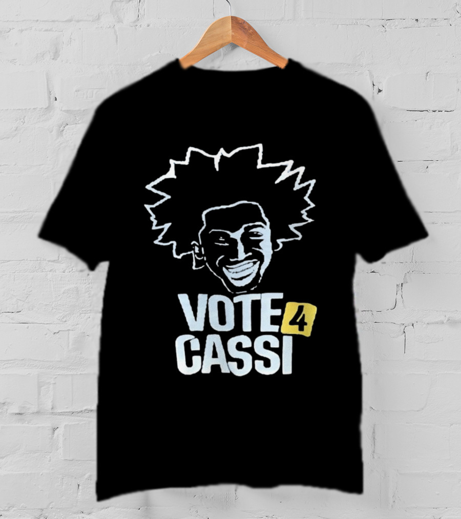Vote 4 Cassi Spiky Afro Smiling Line T-Shirt