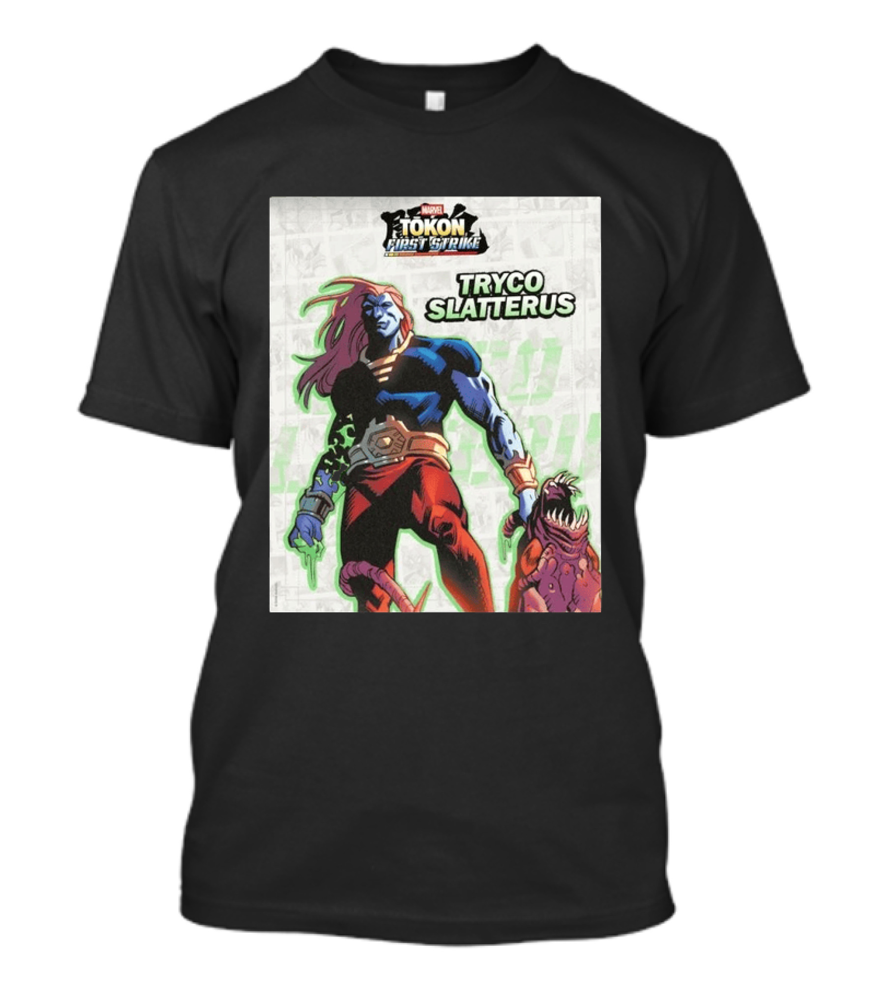 Marvel Tokon First Strike Tryco Slatterus Character With Creature T-Shirt