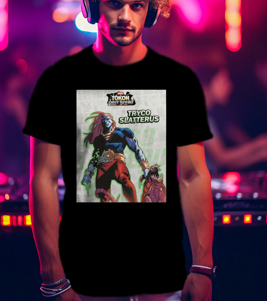 Marvel Tokon First Strike Tryco Slatterus Character With Creature T-Shirt