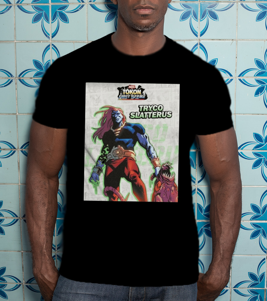 Marvel Tokon First Strike Tryco Slatterus Character With Creature T-Shirt
