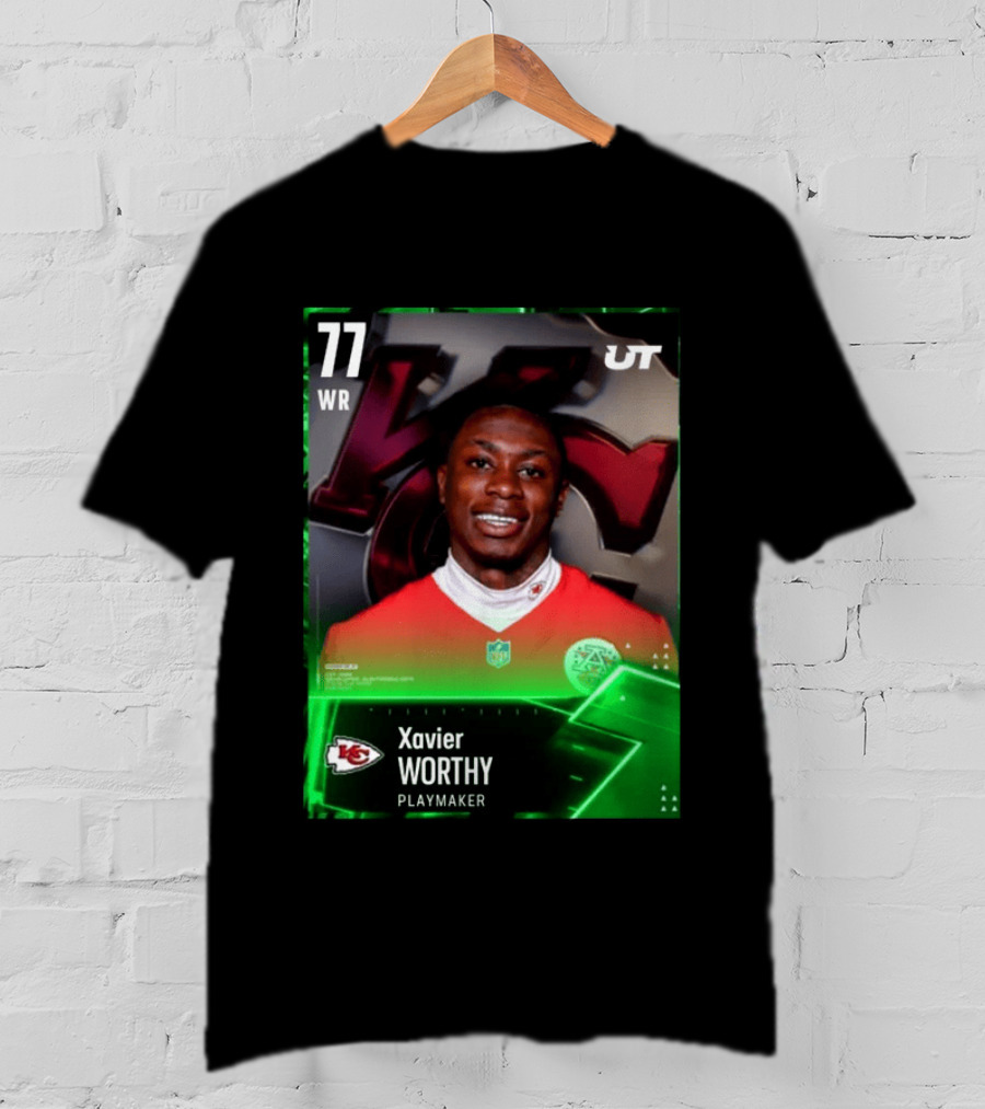 Xavier Worthy Kansas City Chiefs WR 77 Playmaker UT NFL T-Shirt