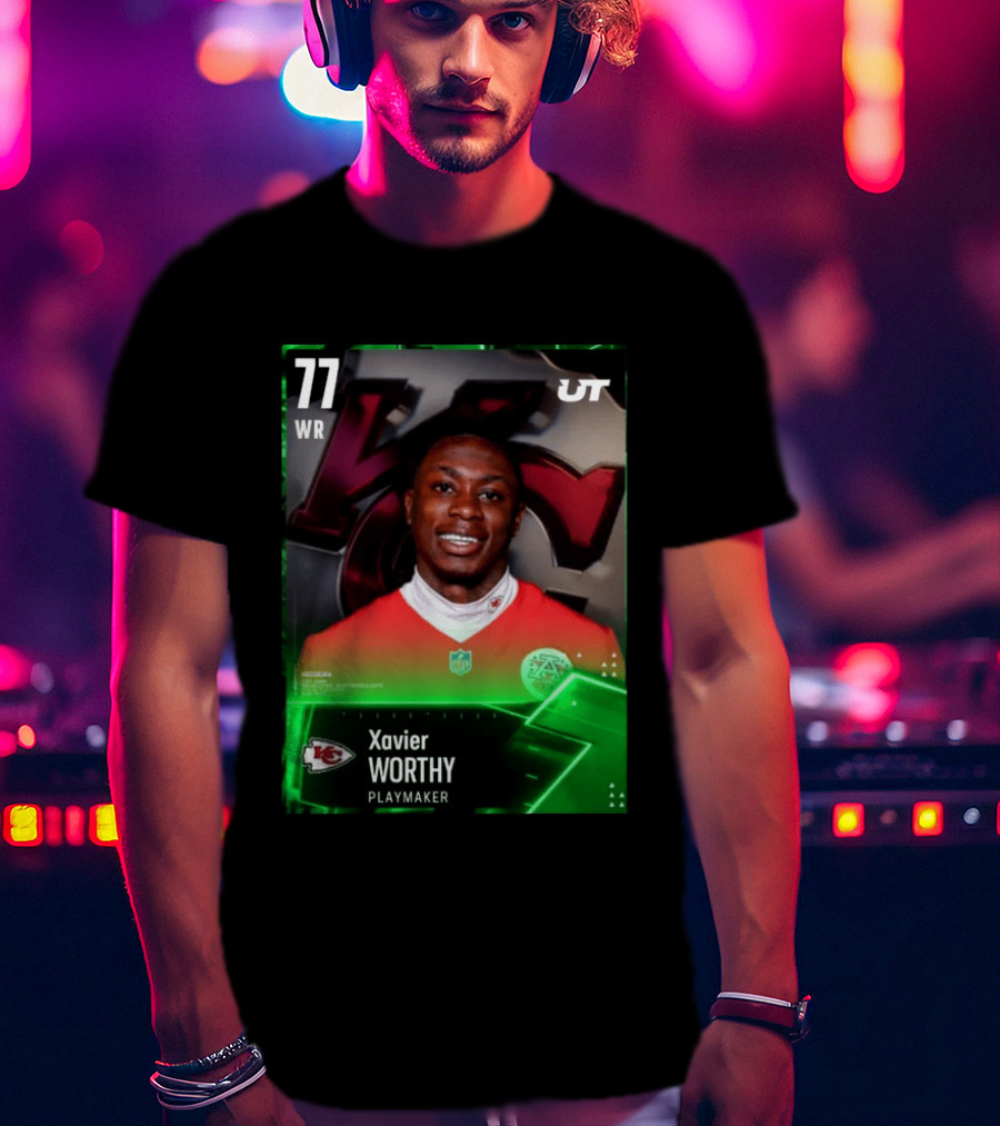 Xavier Worthy Kansas City Chiefs WR 77 Playmaker UT NFL T-Shirt