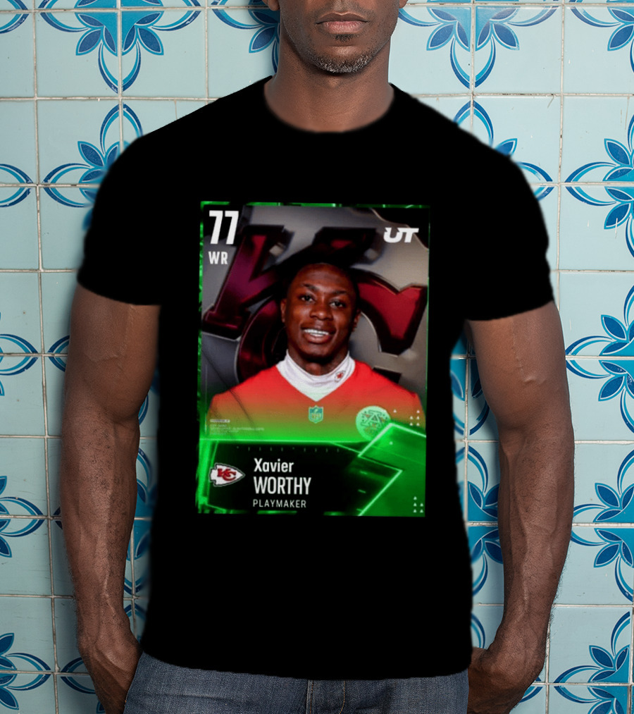Xavier Worthy Kansas City Chiefs WR 77 Playmaker UT NFL T-Shirt