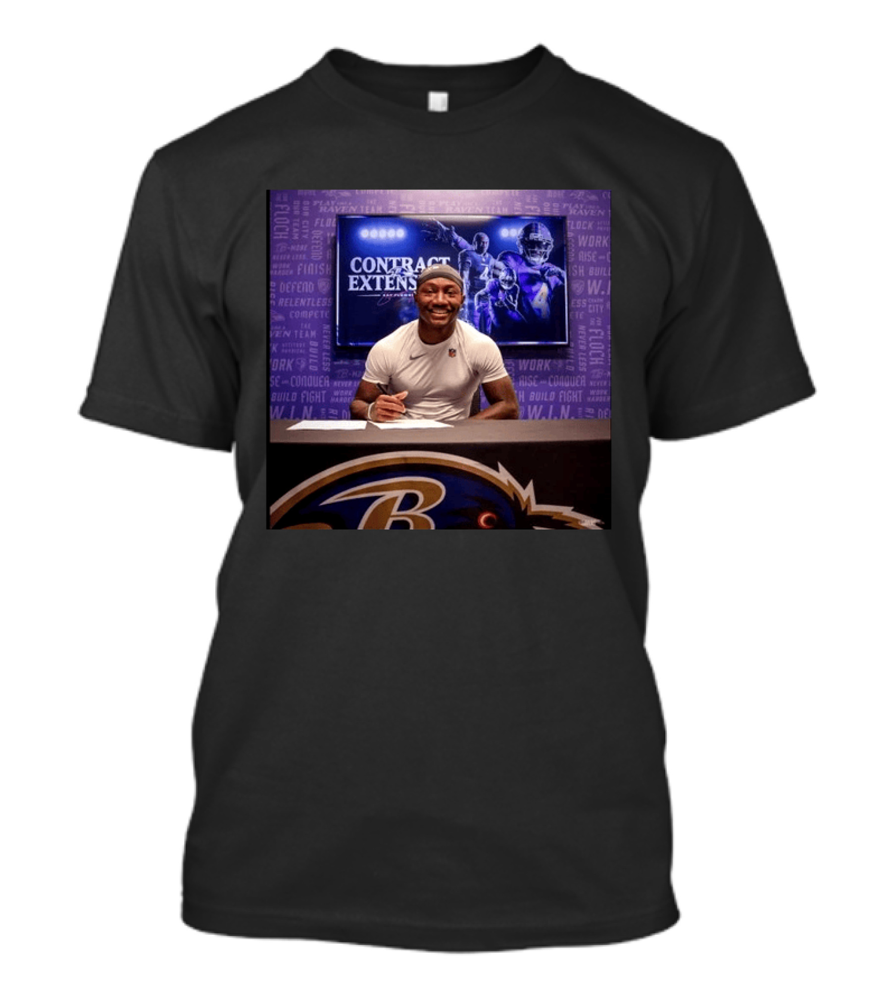 Zay Flowers Contract Extension Baltimore Ravens Football Player Signing NFL Deal T-Shirt