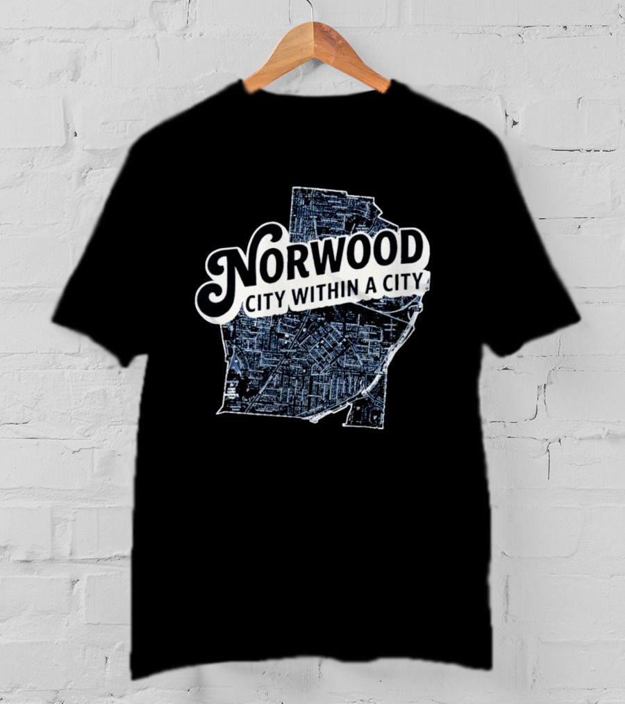 Norwood City Within A City Map T-Shirt