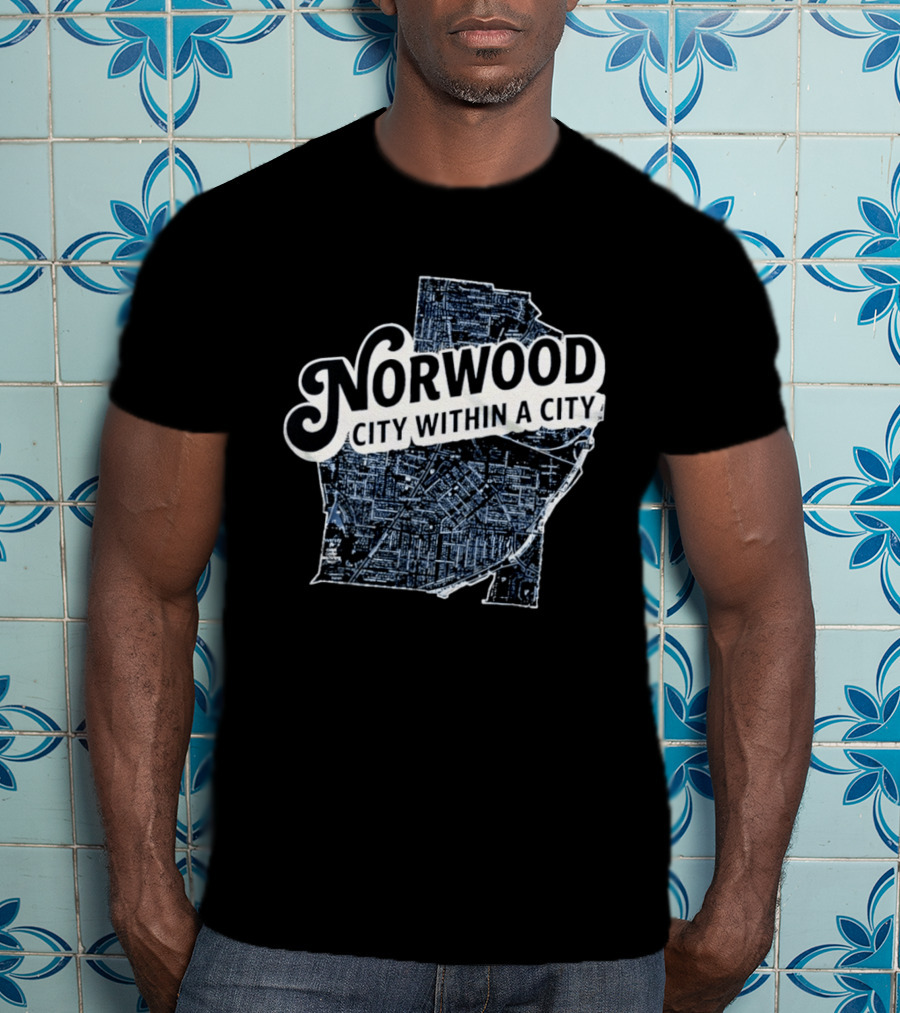 Norwood City Within A City Map T-Shirt