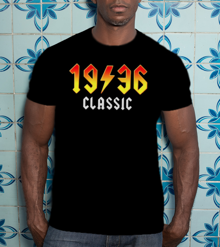 Original 90th Birthday Classic 1936 Rock Band Lightning Bolt T-Shirt
