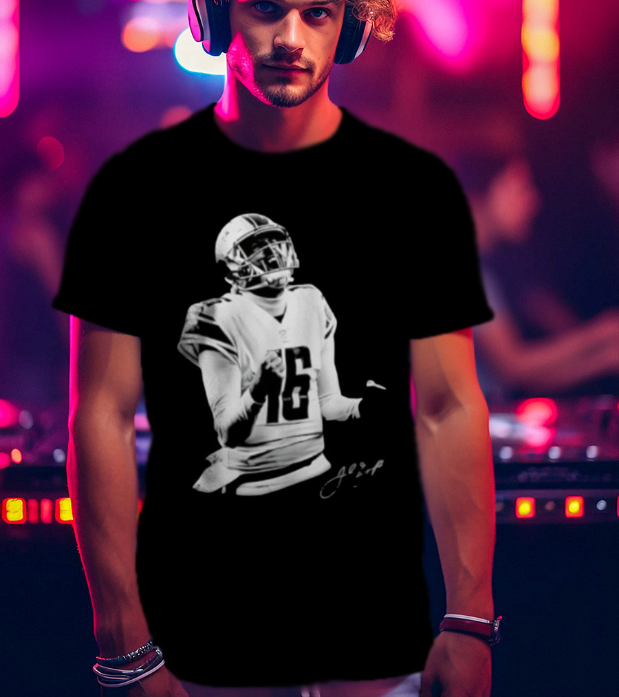 Original Detroit Lions Jared Goff 16 Quarterback MVP Player Autograph T-Shirt