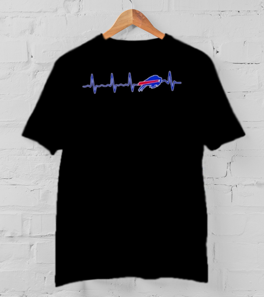 Buffalo Bills Heartbeat Love For Football Original Fans T-Shirt