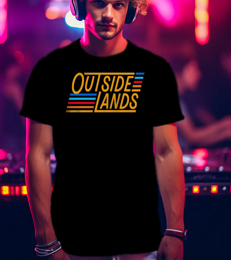 OUTSIDE LANDS Music And Arts Festival Stripes Retro Colorful T-Shirt