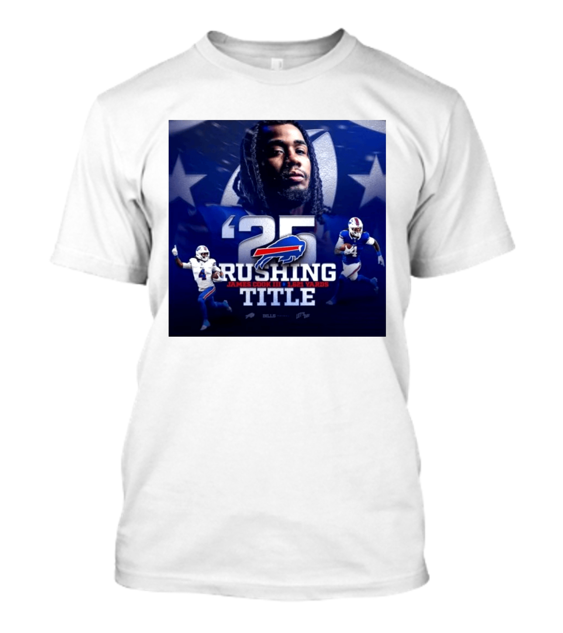 25 Rushing Buffalo Football James Cook III 1621 Yards Title T-Shirt