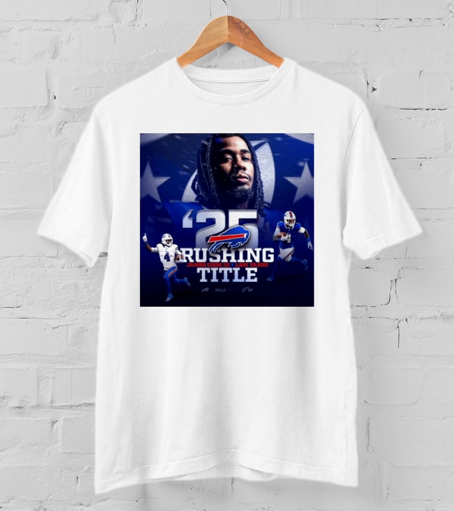 25 Rushing Buffalo Football James Cook III 1621 Yards Title T-Shirt