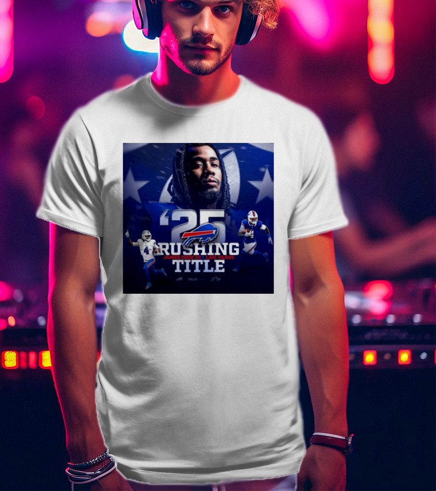 25 Rushing Buffalo Football James Cook III 1621 Yards Title T-Shirt