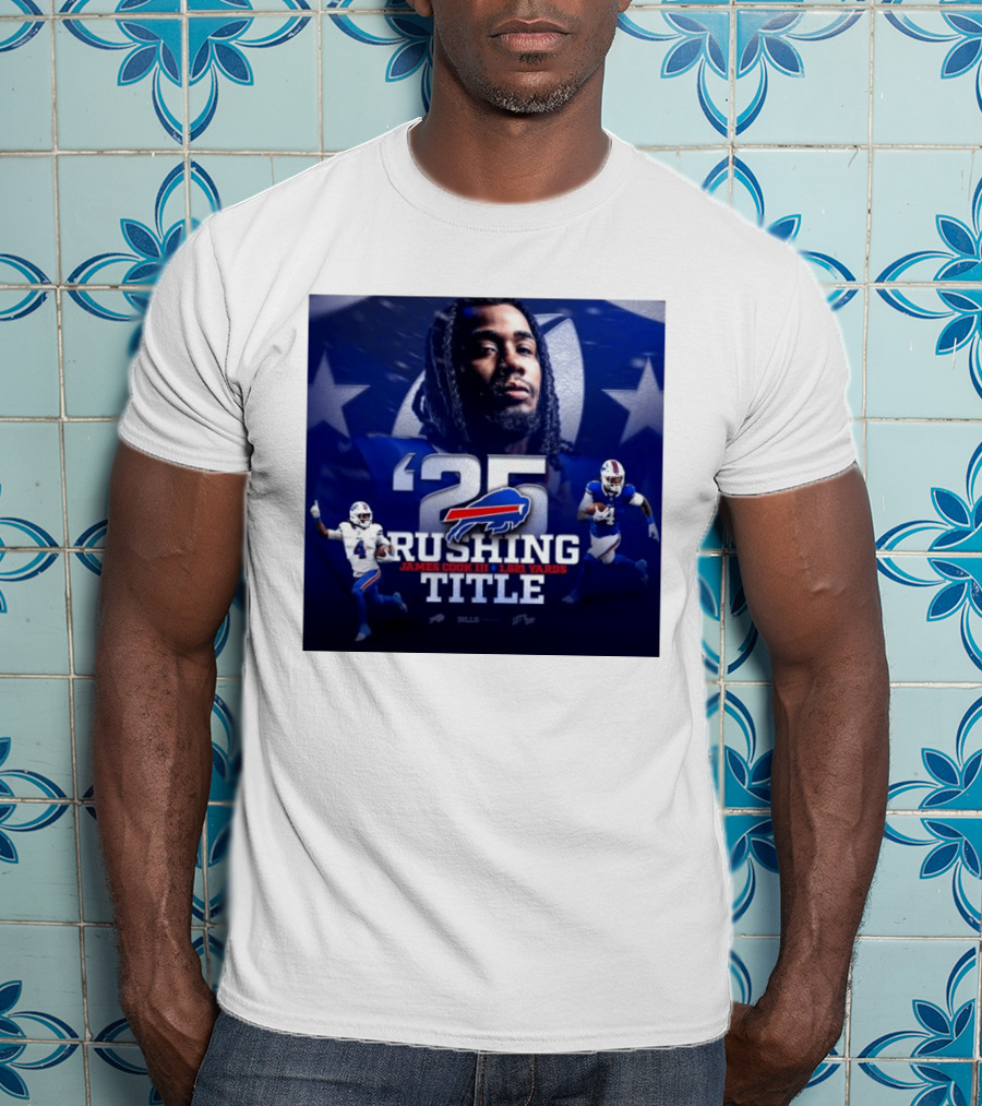 25 Rushing Buffalo Football James Cook III 1621 Yards Title T-Shirt