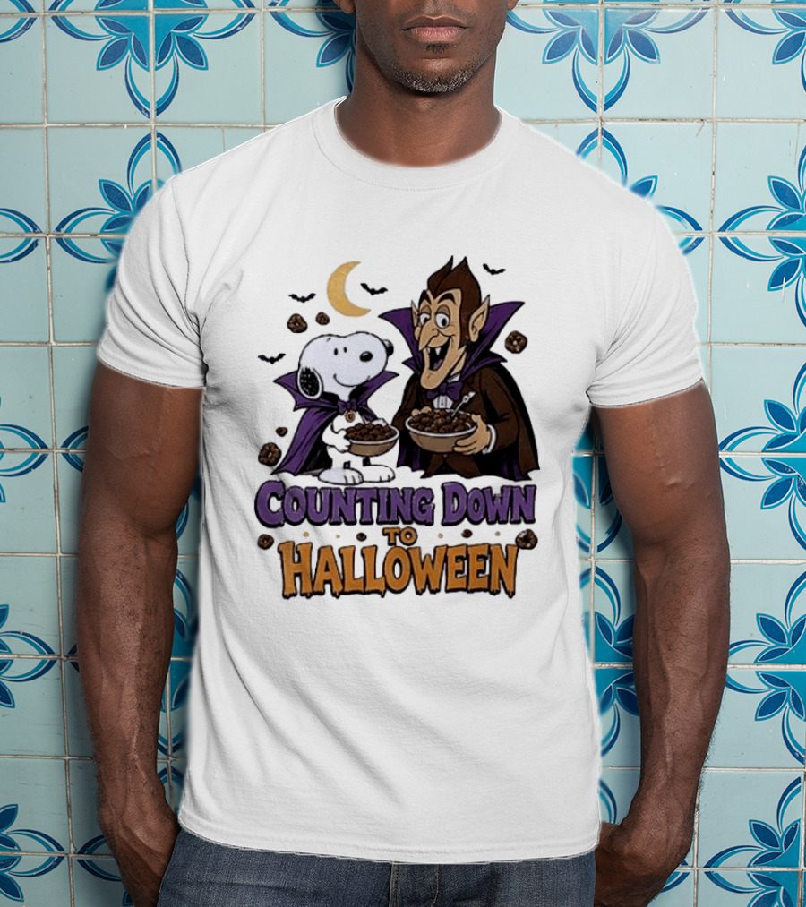 Peanuts Snoopy And Dracula Counting Down To Halloween T-Shirt