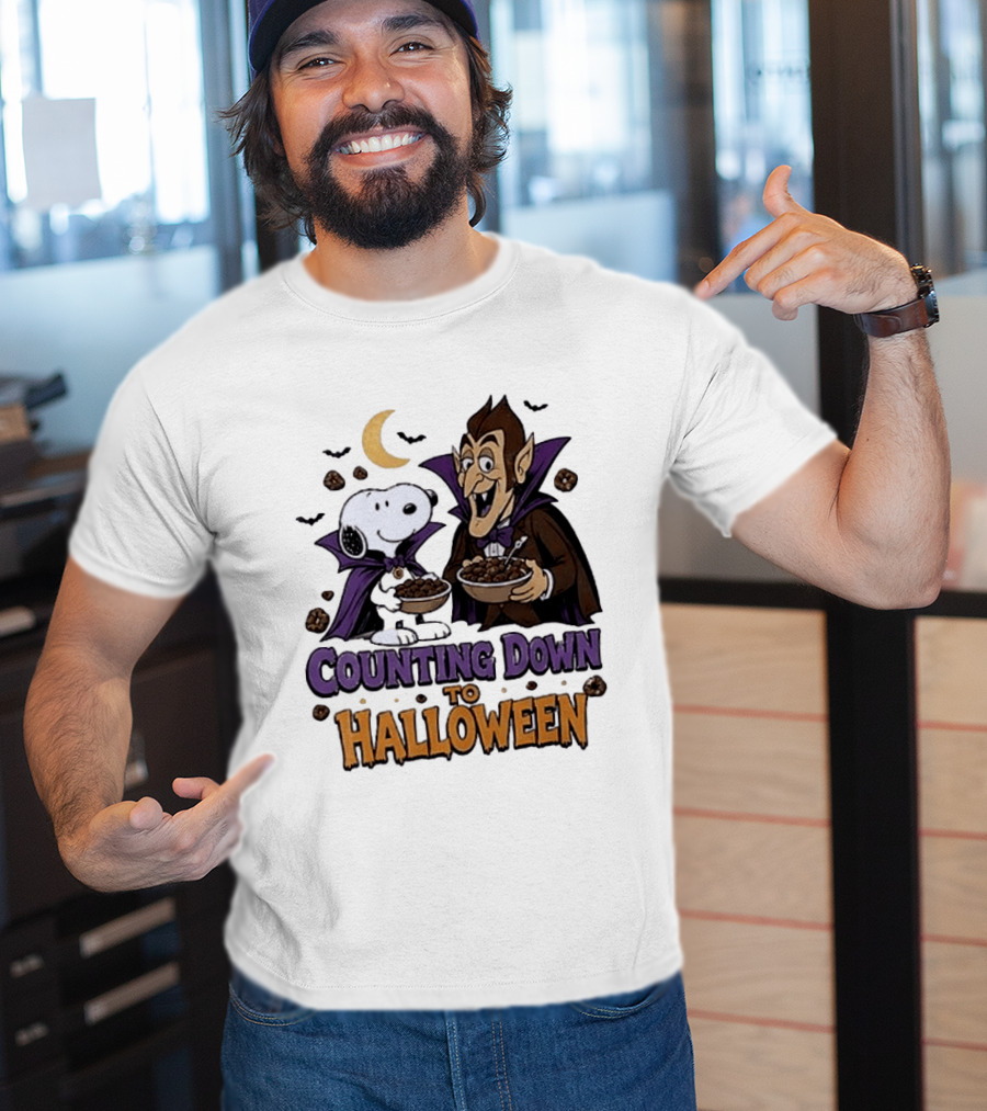 Peanuts Snoopy And Dracula Counting Down To Halloween T-Shirt