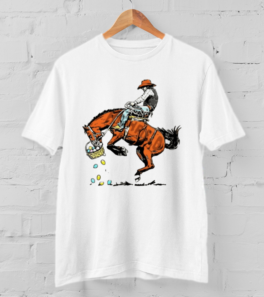 Cowboy Horse Easter Egg Basket Riding 2026 T-Shirt