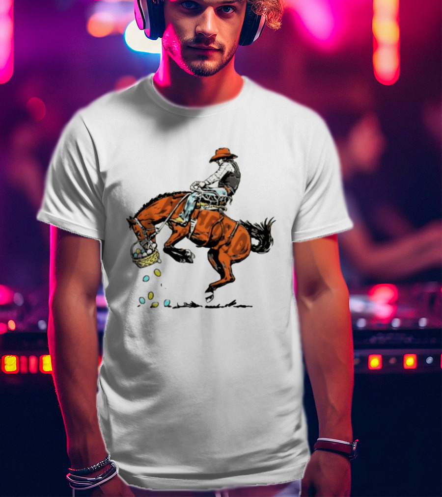 Cowboy Horse Easter Egg Basket Riding 2026 T-Shirt