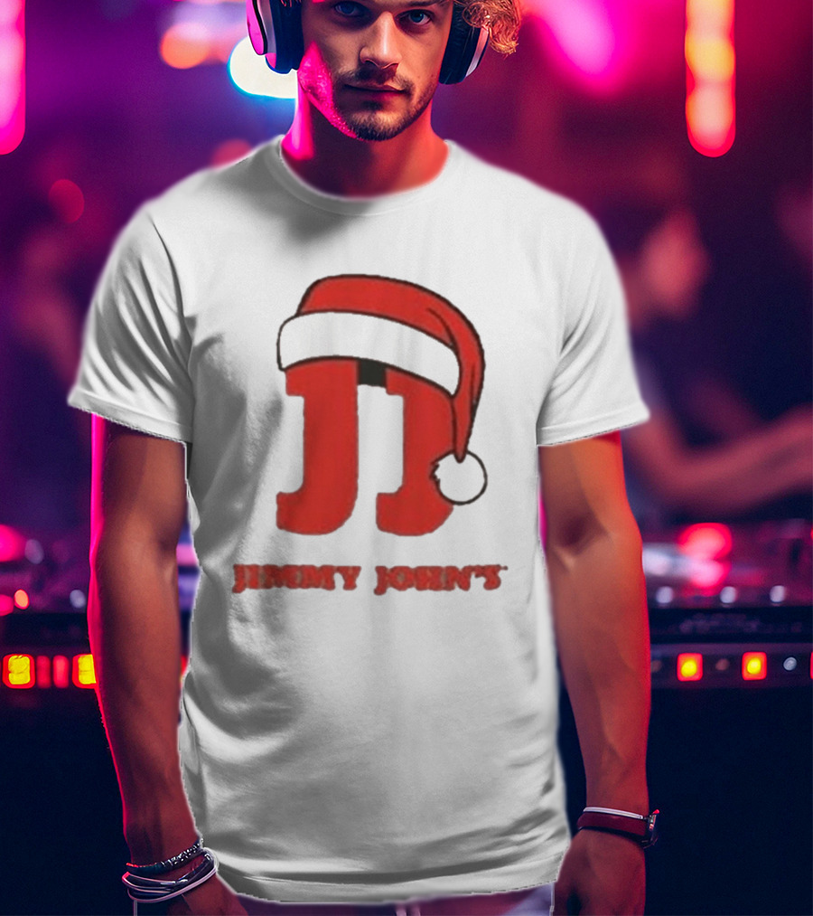 Jimmy John's Festive Santa Hat Christmas T-Shirt