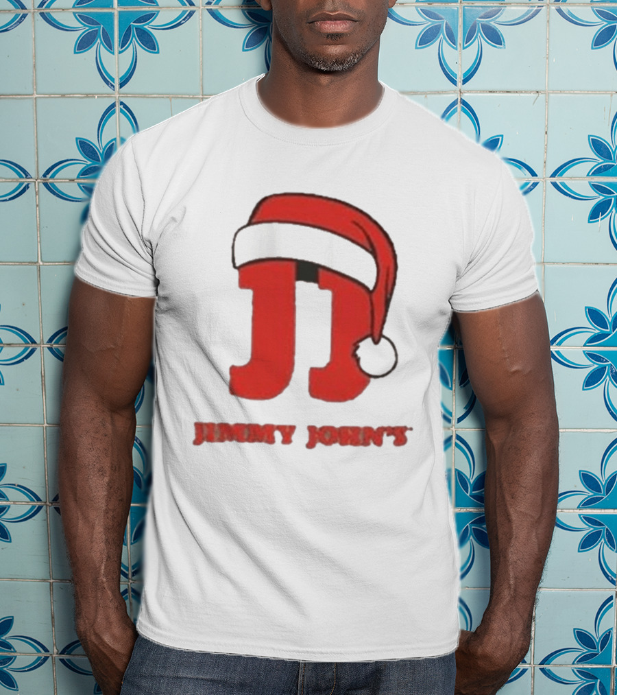 Jimmy John's Festive Santa Hat Christmas T-Shirt