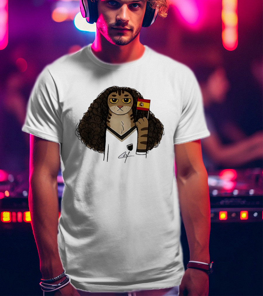 Marc Cucurella Cat Holding Spain Flag FC Barcelona T-Shirt