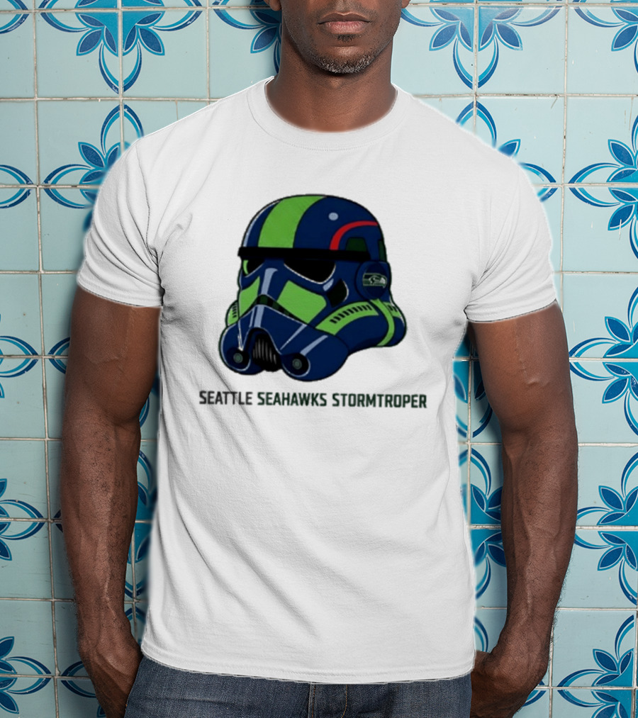 Seattle Seahawks Stormtrooper Game Day Galactic Helmet T-Shirt