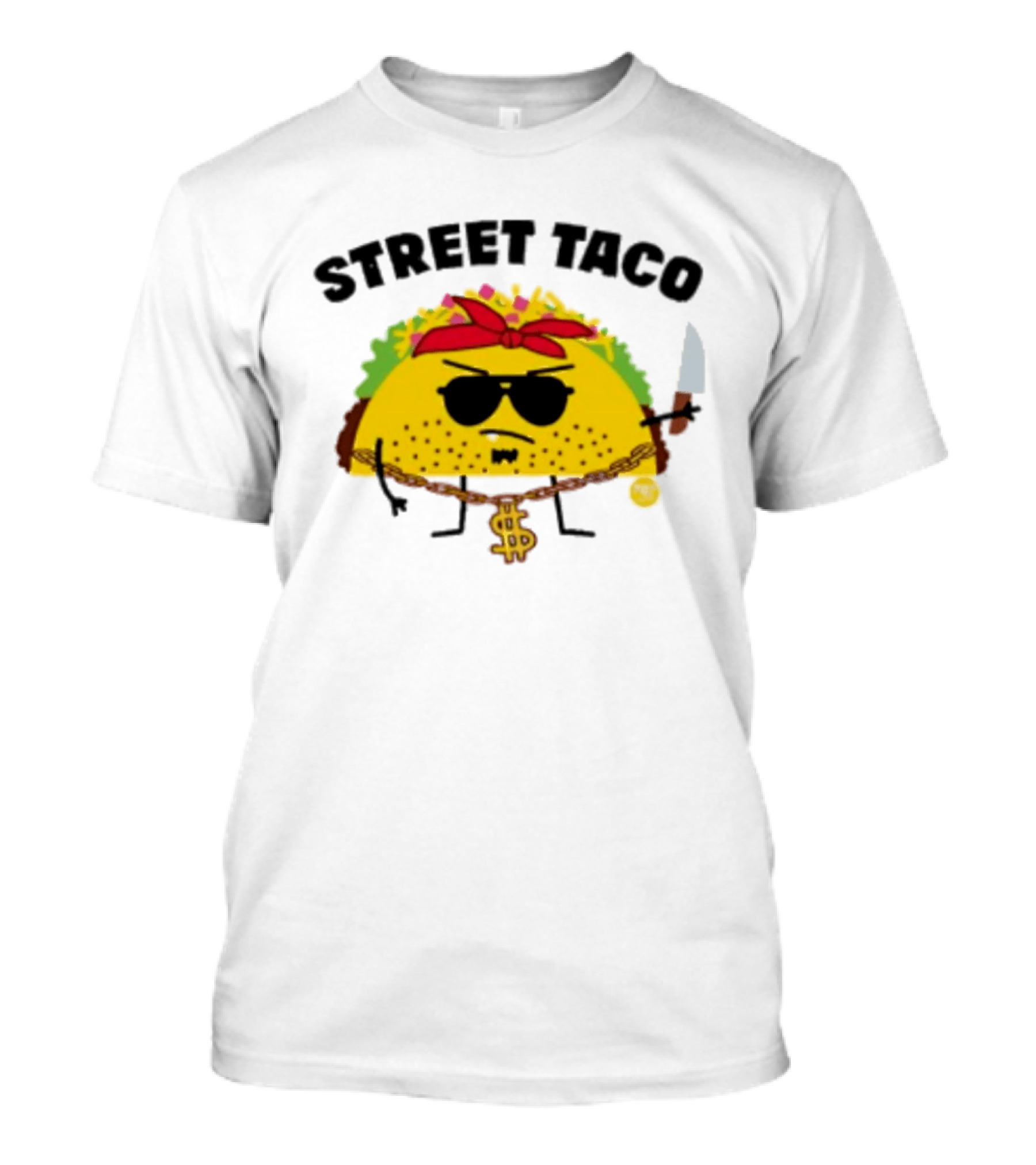 Street Taco Pirate With Knife And Dollar Sign Necklace T-Shirt