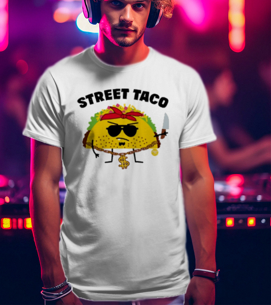 Street Taco Pirate With Knife And Dollar Sign Necklace T-Shirt