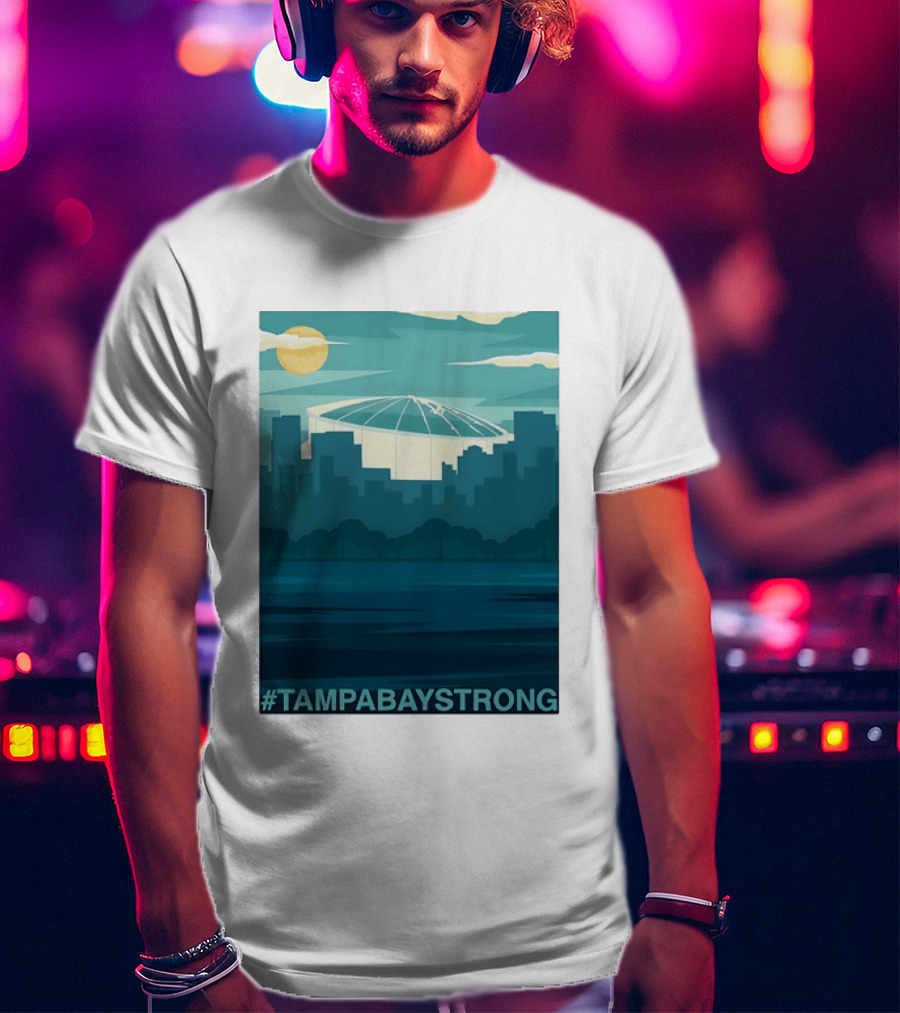 Tampa Bay Strong Skyline Tropicana Field Hashtag T T-Shirt