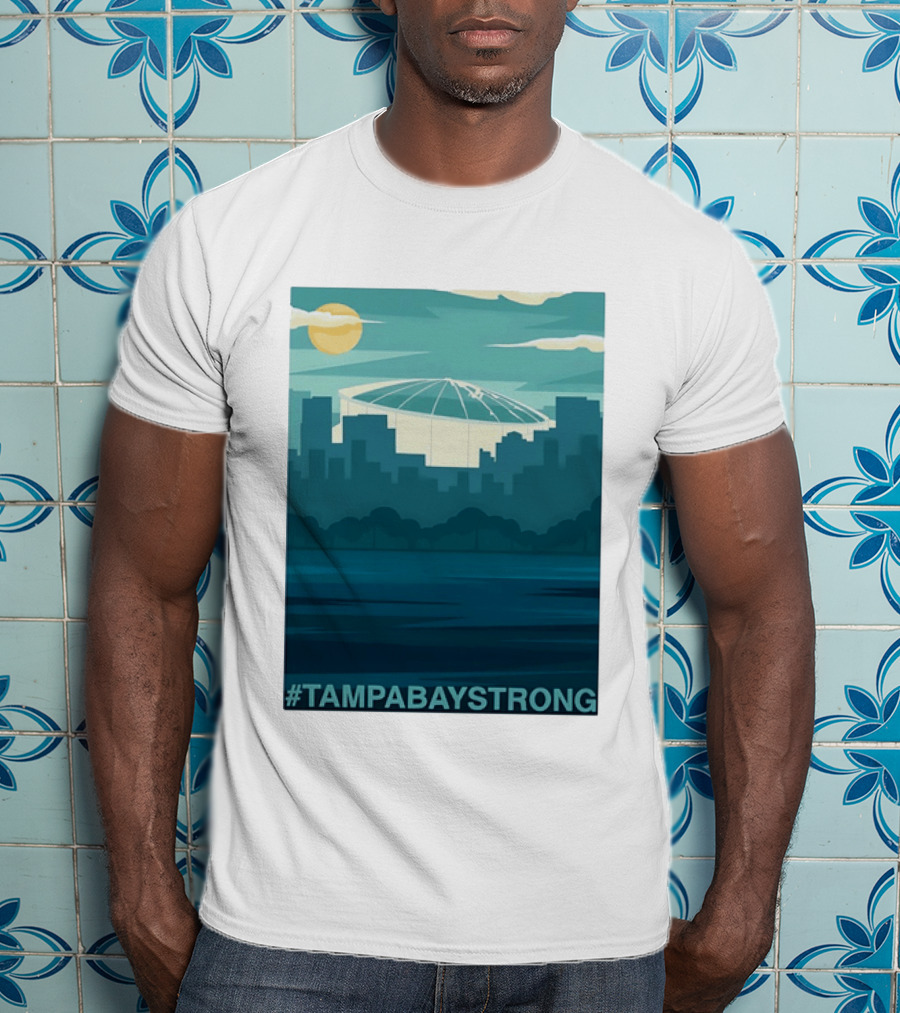 Tampa Bay Strong Skyline Tropicana Field Hashtag T T-Shirt