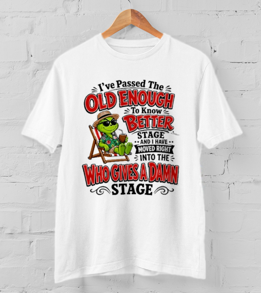 I've Passed Into The Grinch Old Enough To Know Better Who Gives A Damn Stage T-Shirt