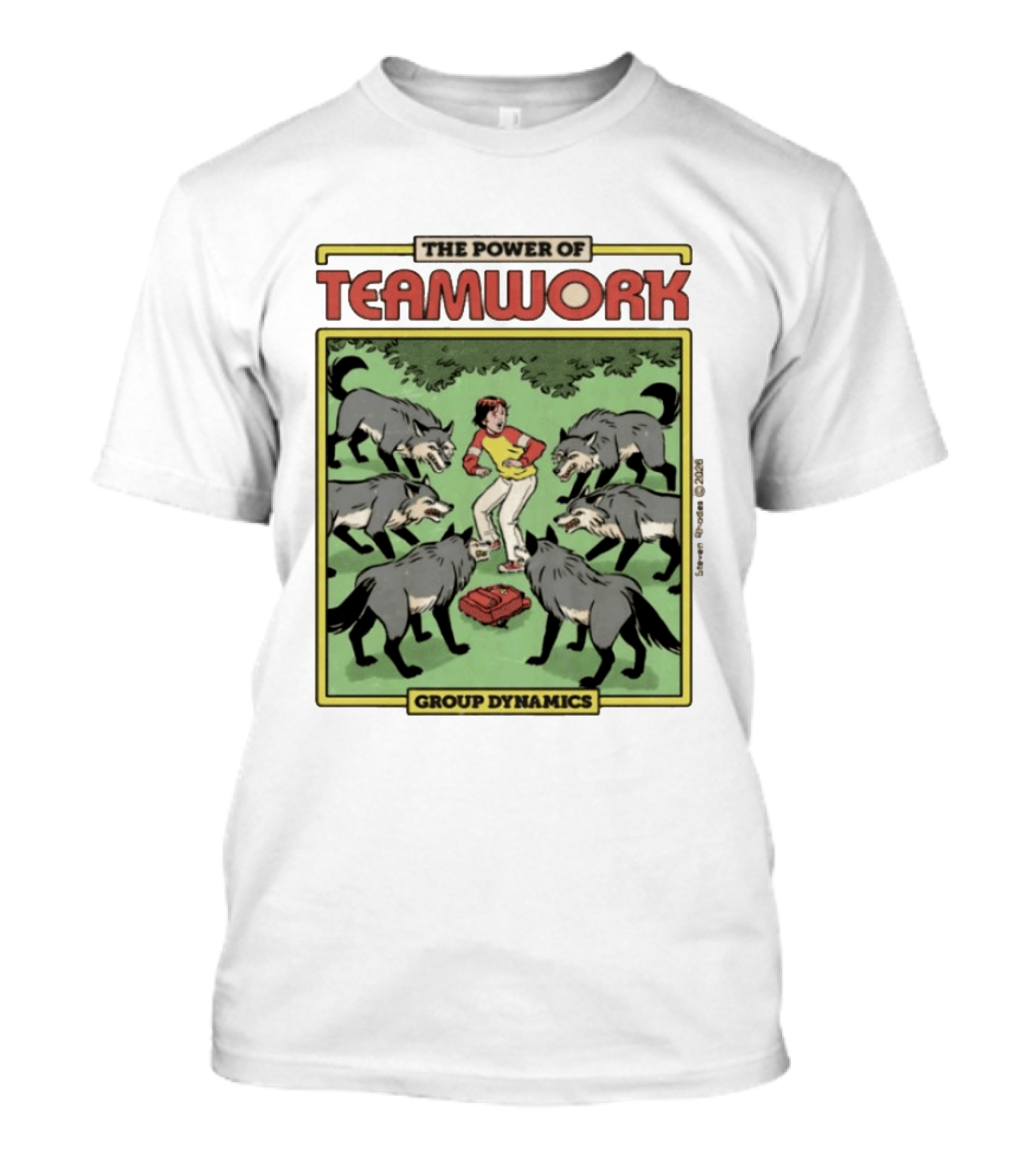 The Power Of Teamwork Group Dynamics Child Surrounded By Wolves T-Shirt