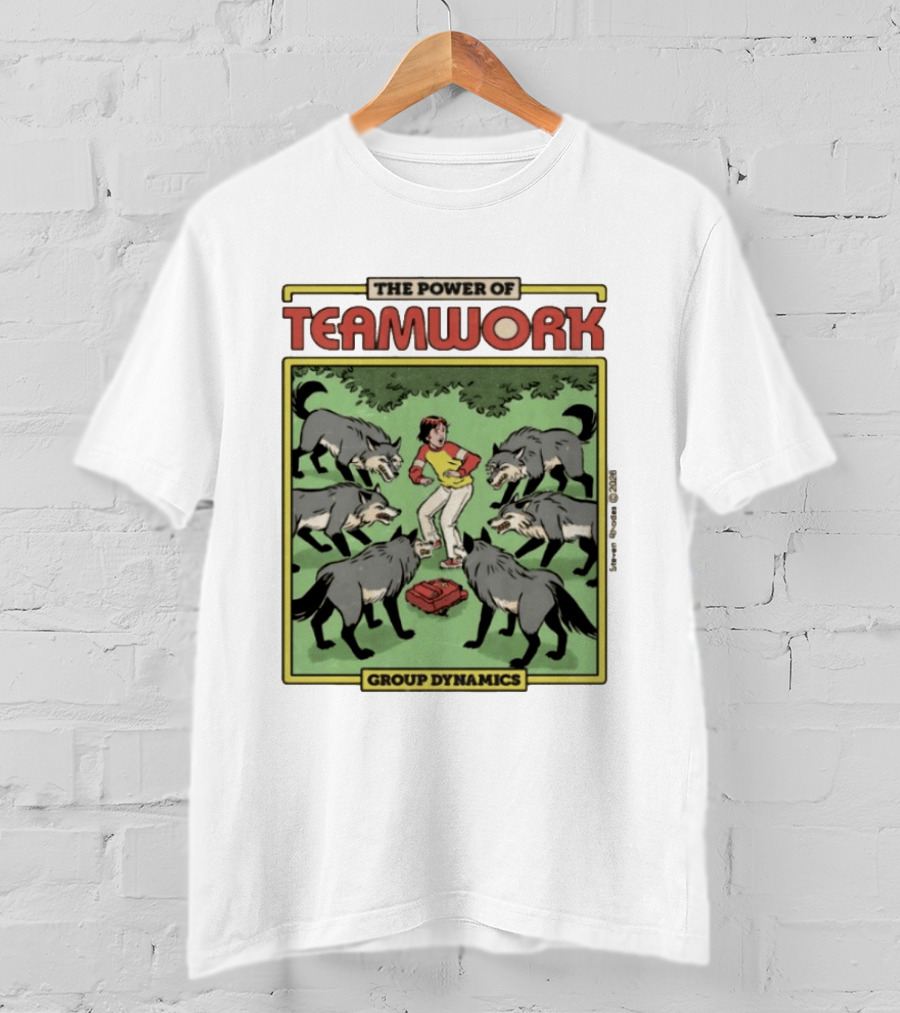 The Power Of Teamwork Group Dynamics Child Surrounded By Wolves T-Shirt