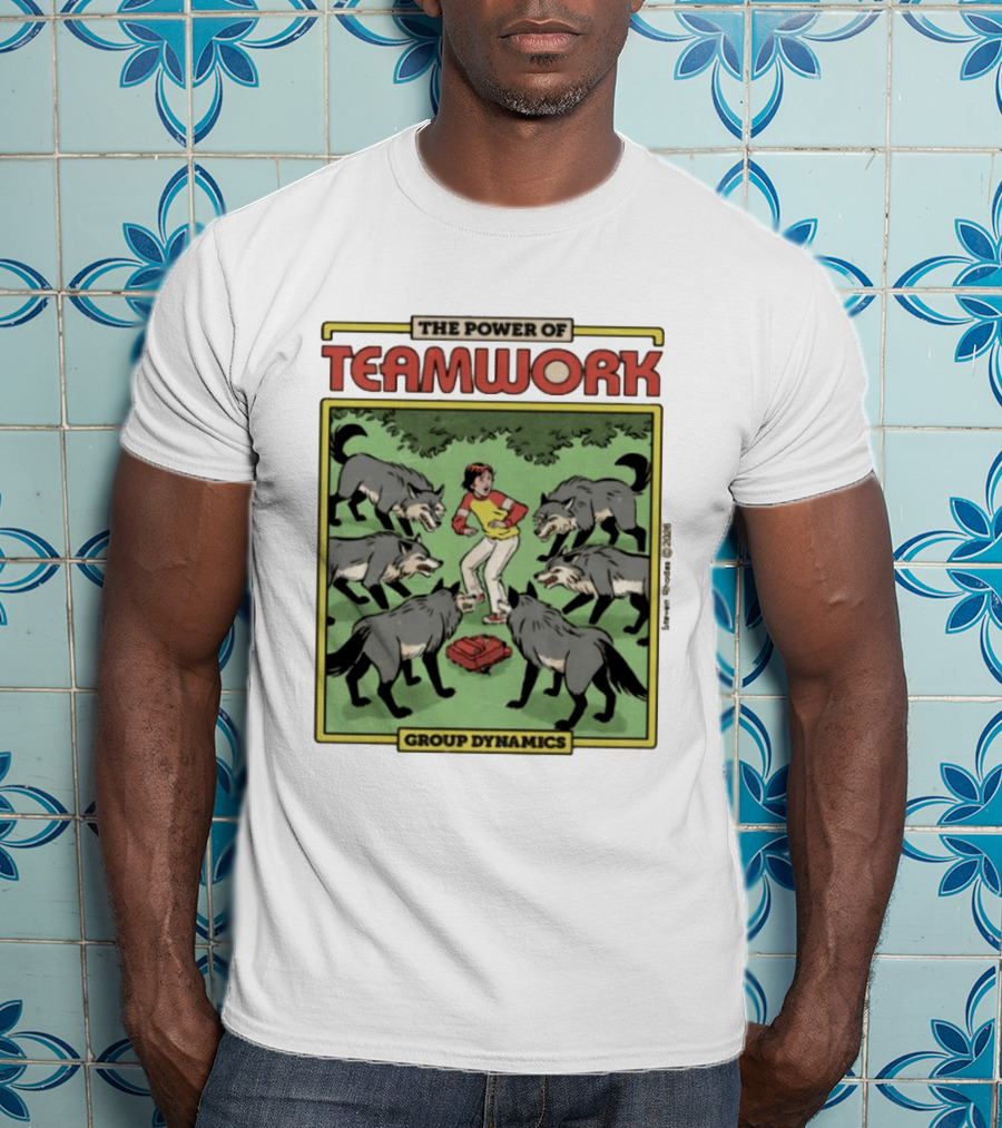 The Power Of Teamwork Group Dynamics Child Surrounded By Wolves T-Shirt