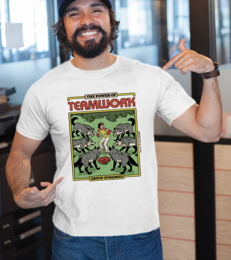 The Power Of Teamwork Group Dynamics Child Surrounded By Wolves T-Shirt
