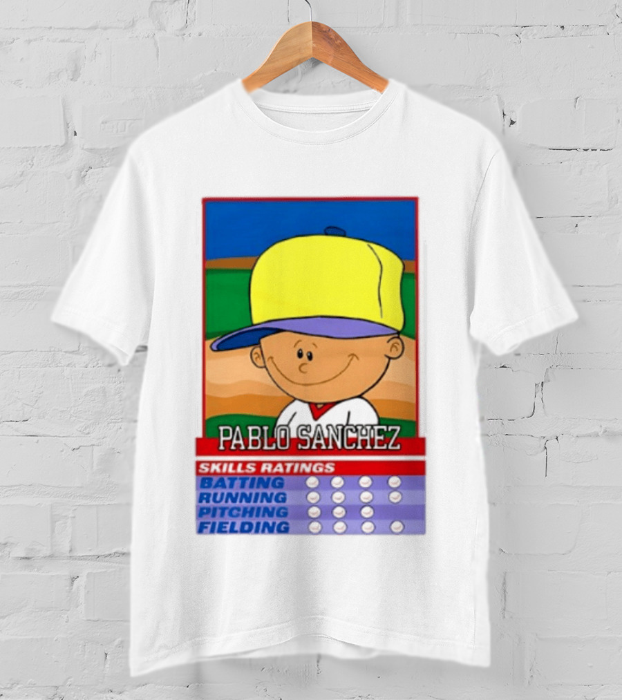 Trending Pablo Sanchez Skills Ratings Card Batting Running Pitching Fielding T-Shirt