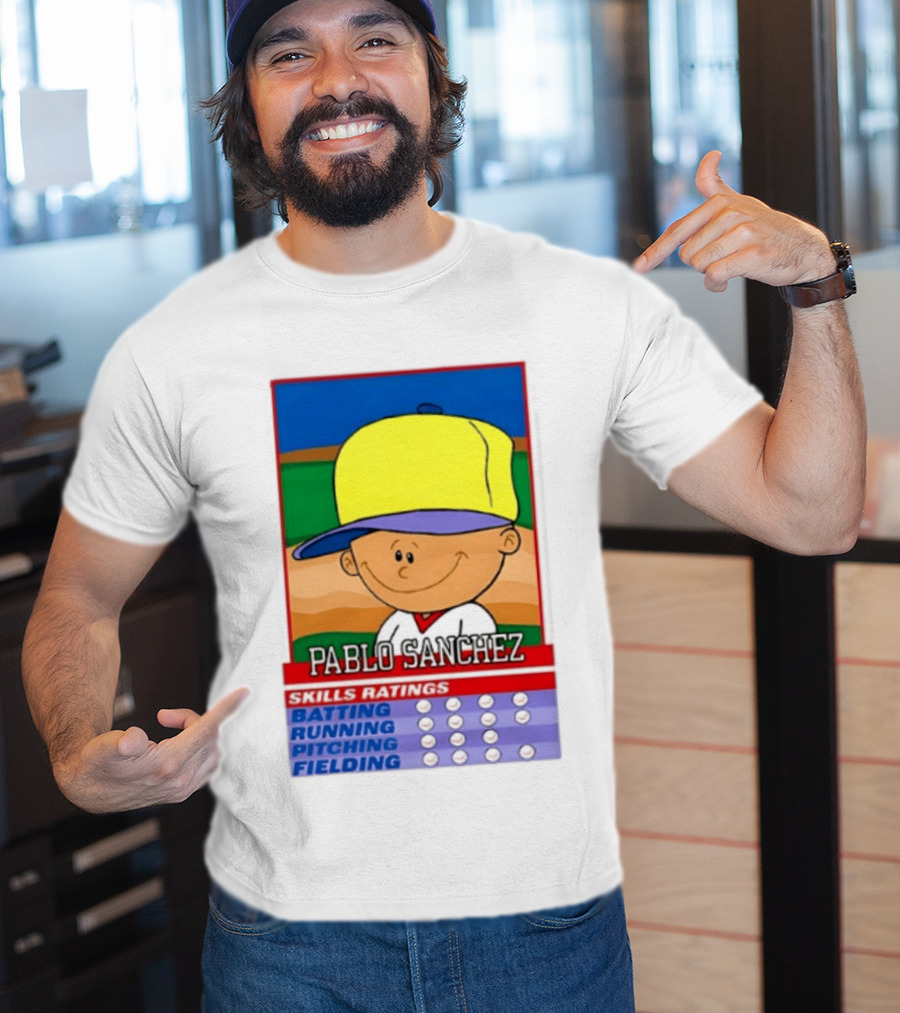 Trending Pablo Sanchez Skills Ratings Card Batting Running Pitching Fielding T-Shirt