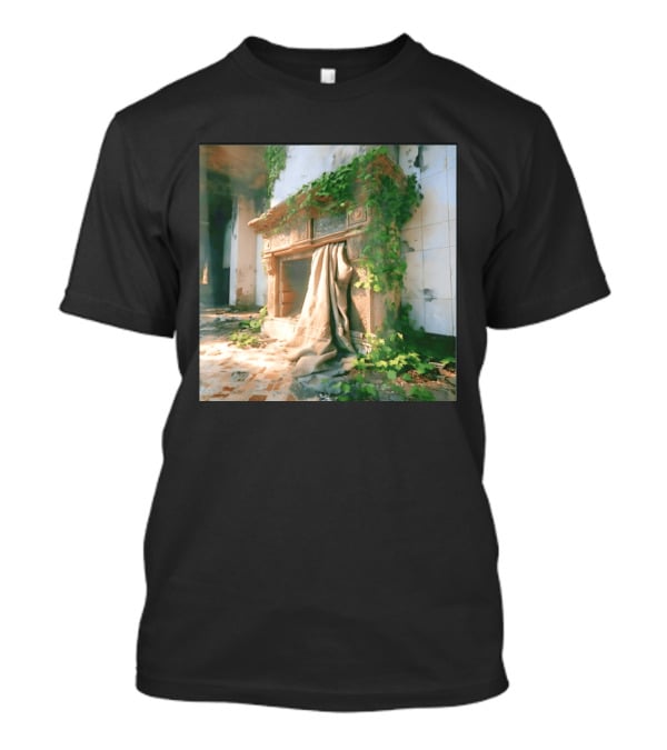 Abandoned Fireplace With Overgrown Ivy And Ruins Ambience T-Shirt