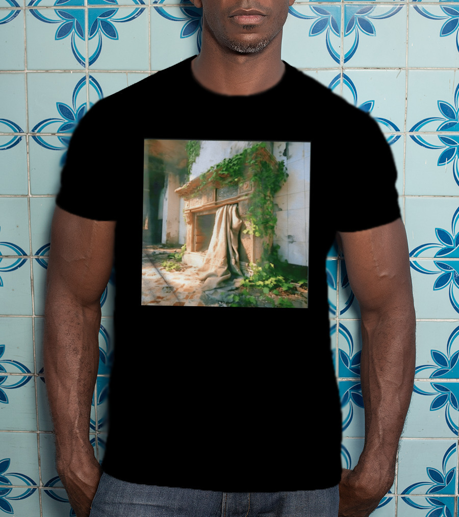 Abandoned Fireplace With Overgrown Ivy And Ruins Ambience T-Shirt