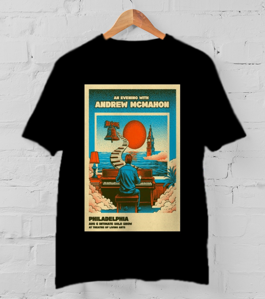 Andrew McMahon An Evening With Philadelphia Aug 6 Intimate Solo Show Theatre Of Living Arts Tour T-Shirt