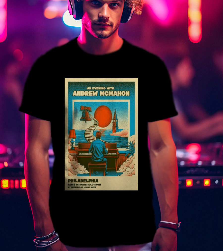 Andrew McMahon An Evening With Philadelphia Aug 6 Intimate Solo Show Theatre Of Living Arts Tour T-Shirt