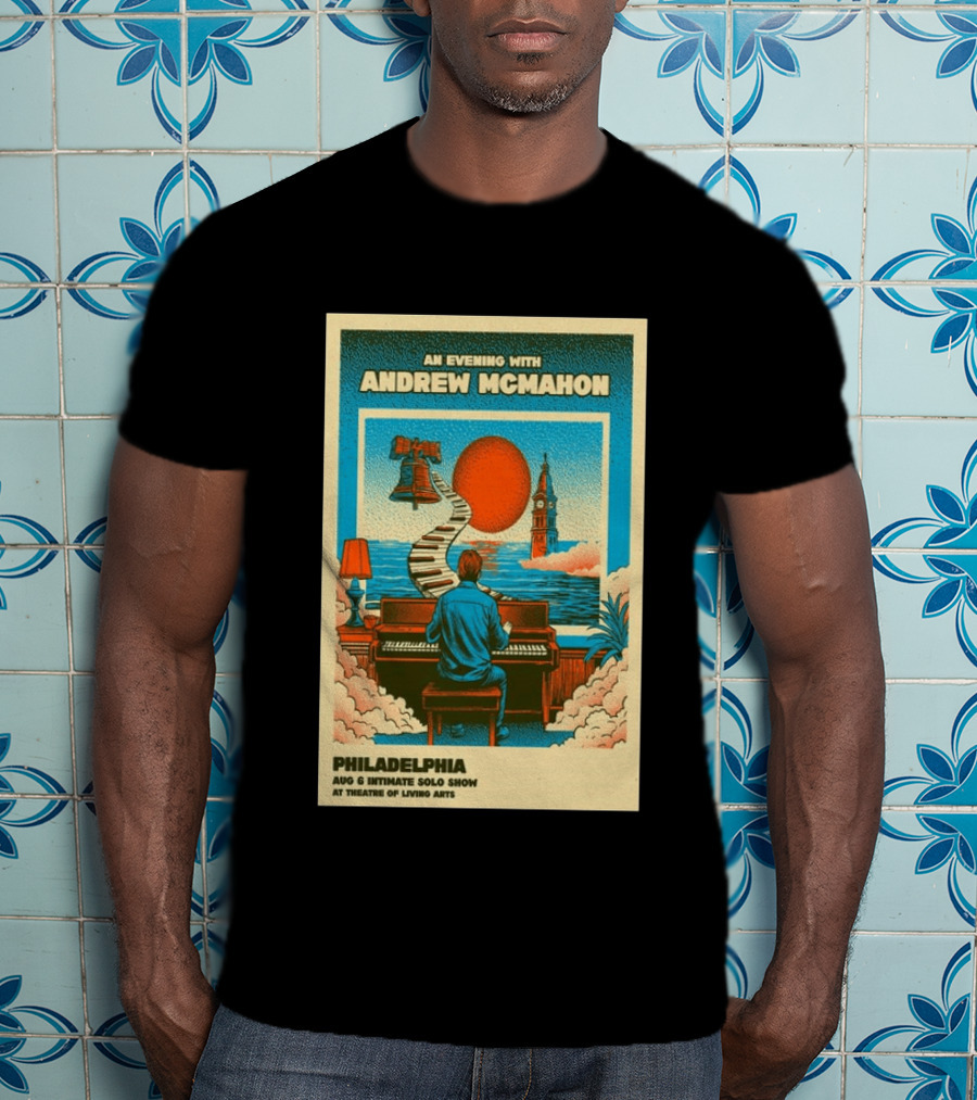 Andrew McMahon An Evening With Philadelphia Aug 6 Intimate Solo Show Theatre Of Living Arts Tour T-Shirt