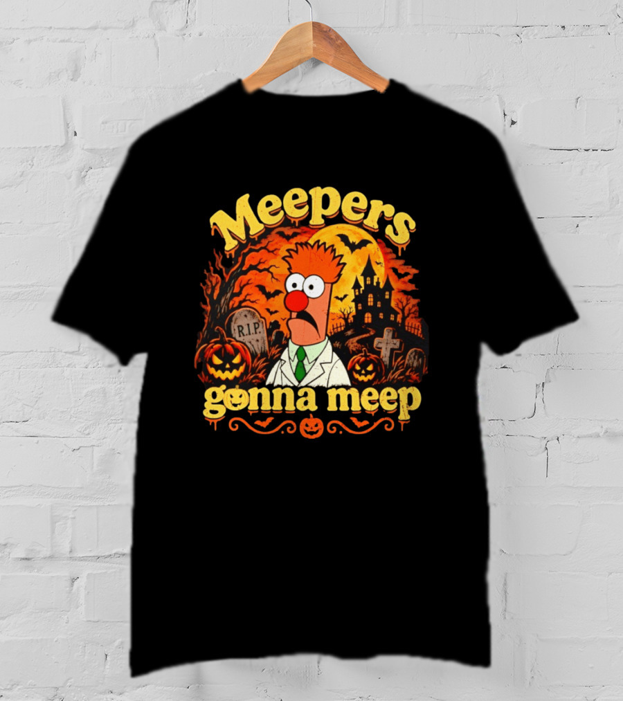 Meepers Gonna Meep Halloween The Muppets Beaker Spooky Scene T-Shirt