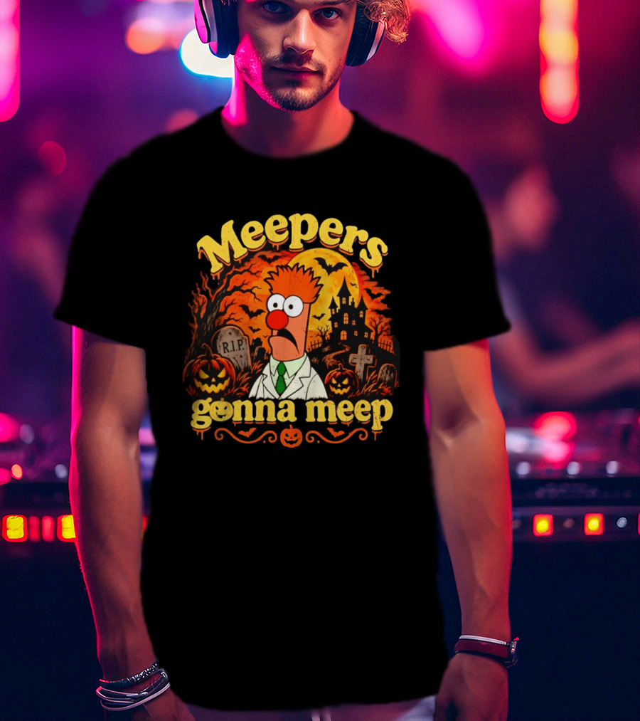 Meepers Gonna Meep Halloween The Muppets Beaker Spooky Scene T-Shirt