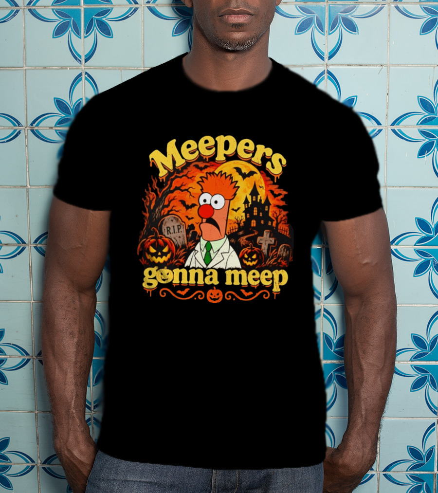 Meepers Gonna Meep Halloween The Muppets Beaker Spooky Scene T-Shirt