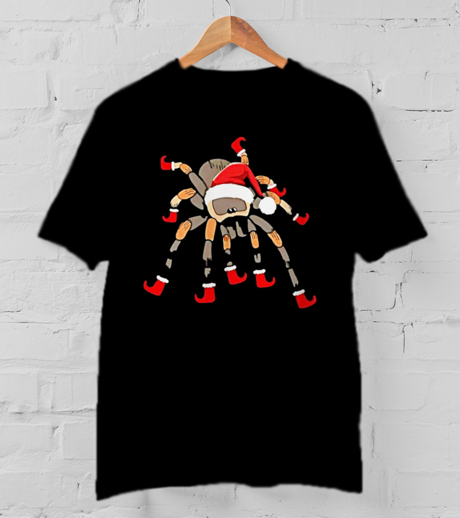 Classic Christmas Tarantula With Santa Hat And Festive Boots T-Shirt