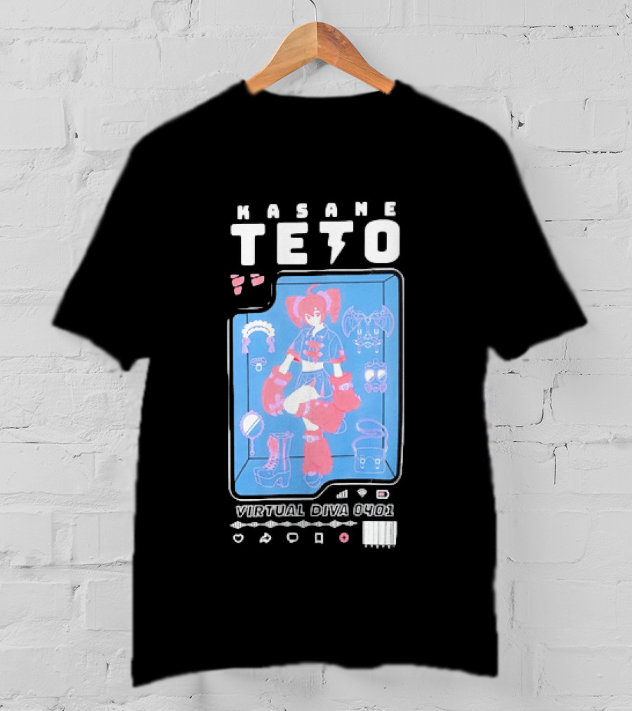 Kasane Teto Virtual Diva 0401 Vocaloid Anime Accessories And Outfit Collection T-Shirt
