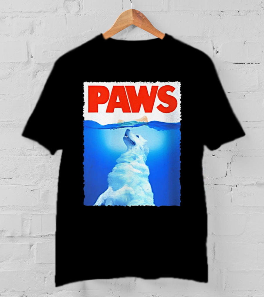 PAWS Classic Parody With Diving Dog Image T-Shirt